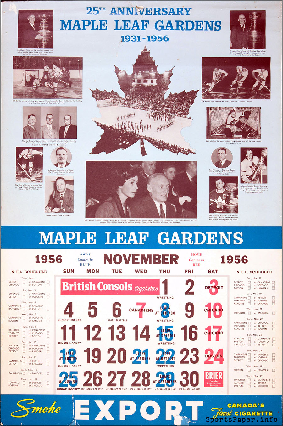 Vintage Toronto Maple Leafs NHL Calendar