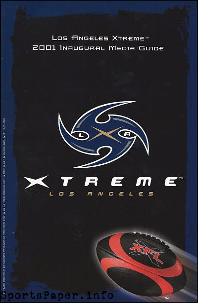 2001 Los Angeles Xtreme XFL media guide