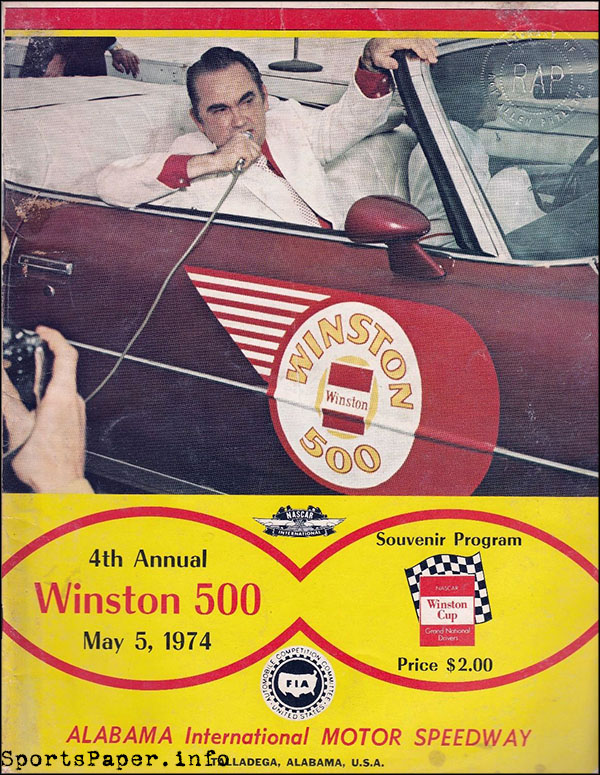 NASCAR Program: 1974 Winston 500 | SportsPaper.info