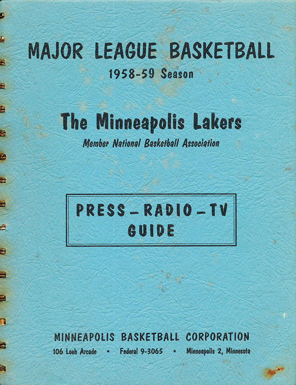 NBA Media Guide: Minneapolis Lakers (1958-59)