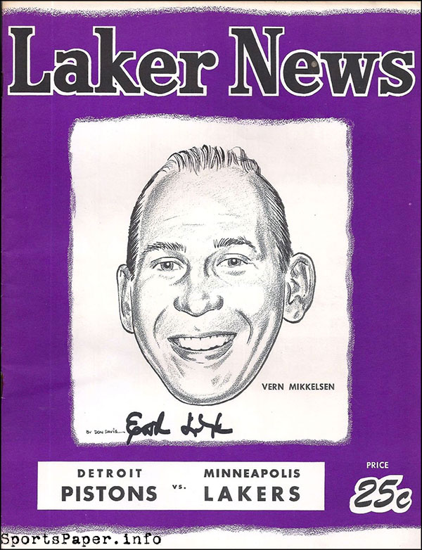 NBA Program: Minneapolis Lakers (1958-59)