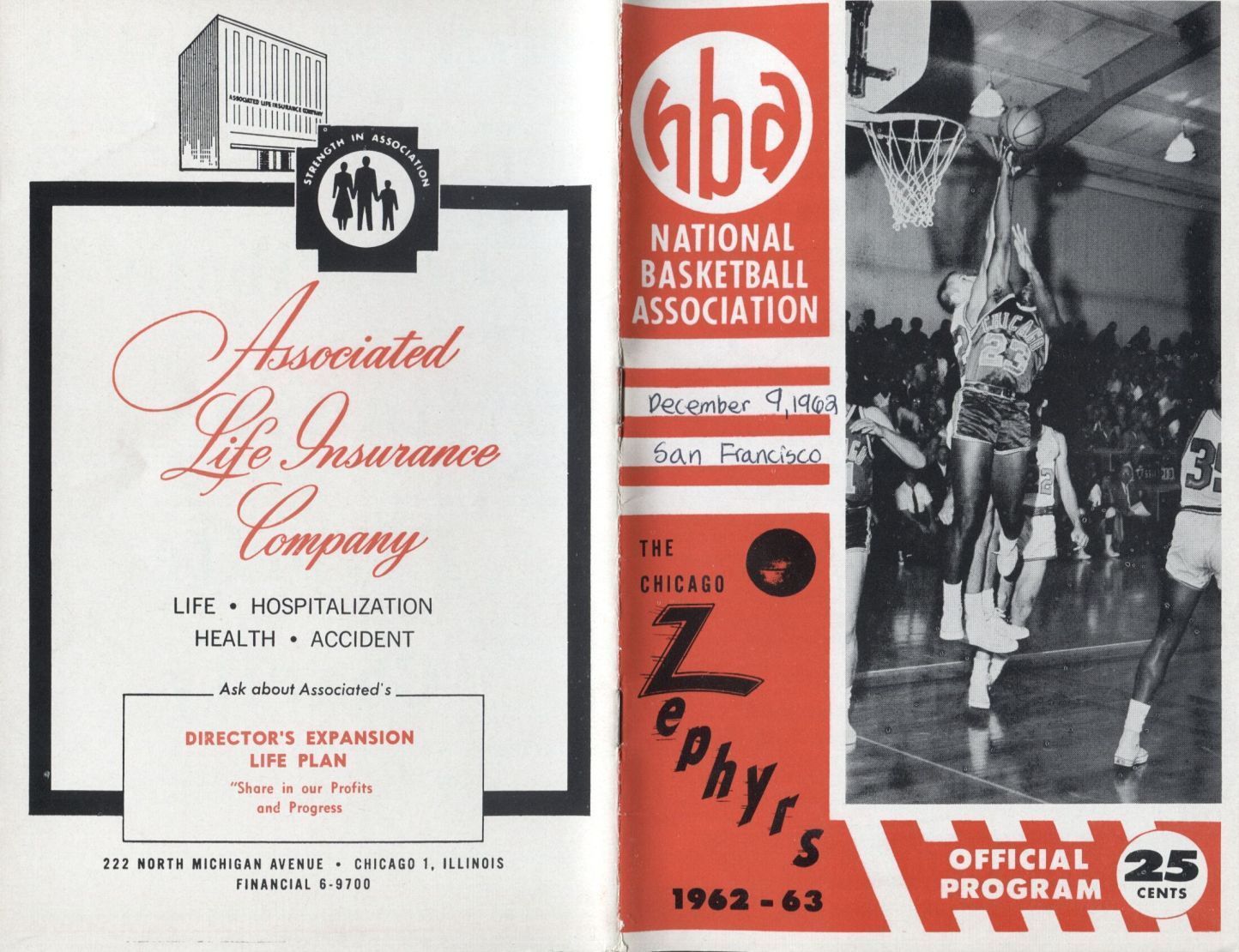 NBA Program: Chicago Zephyrs (1962-63)