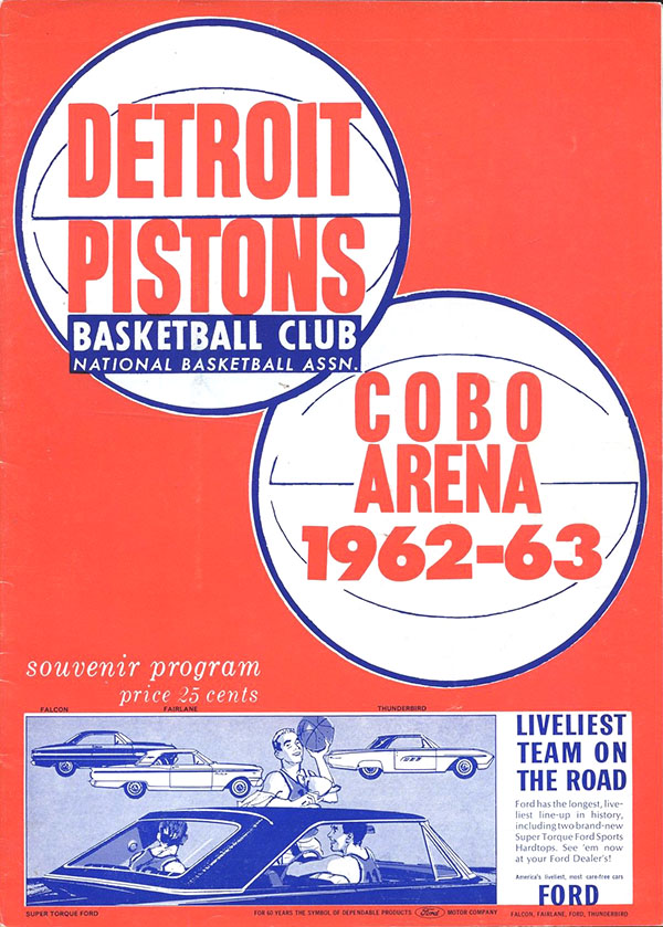 NBA Program: Detroit Pistons (1962-63)