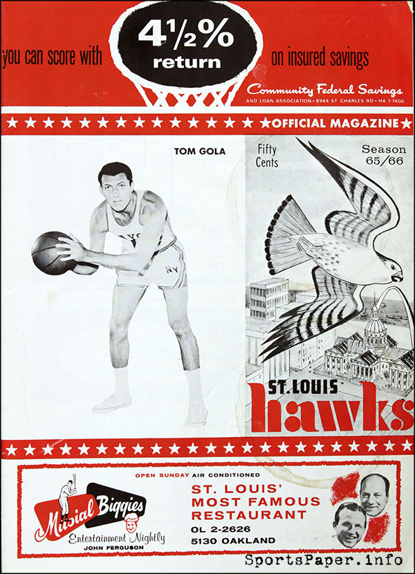 NBA Program: St. Louis Hawks (1965-66)