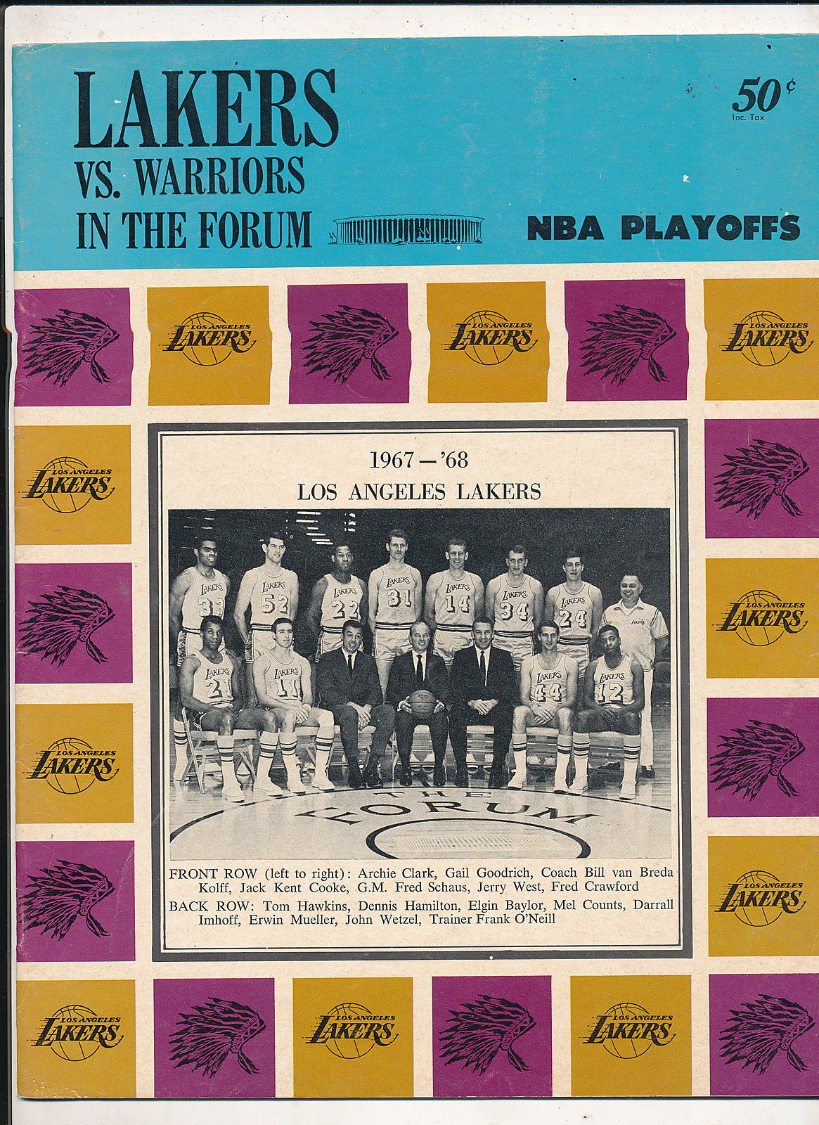 NBA Program: Los Angeles Lakers (1967-68)