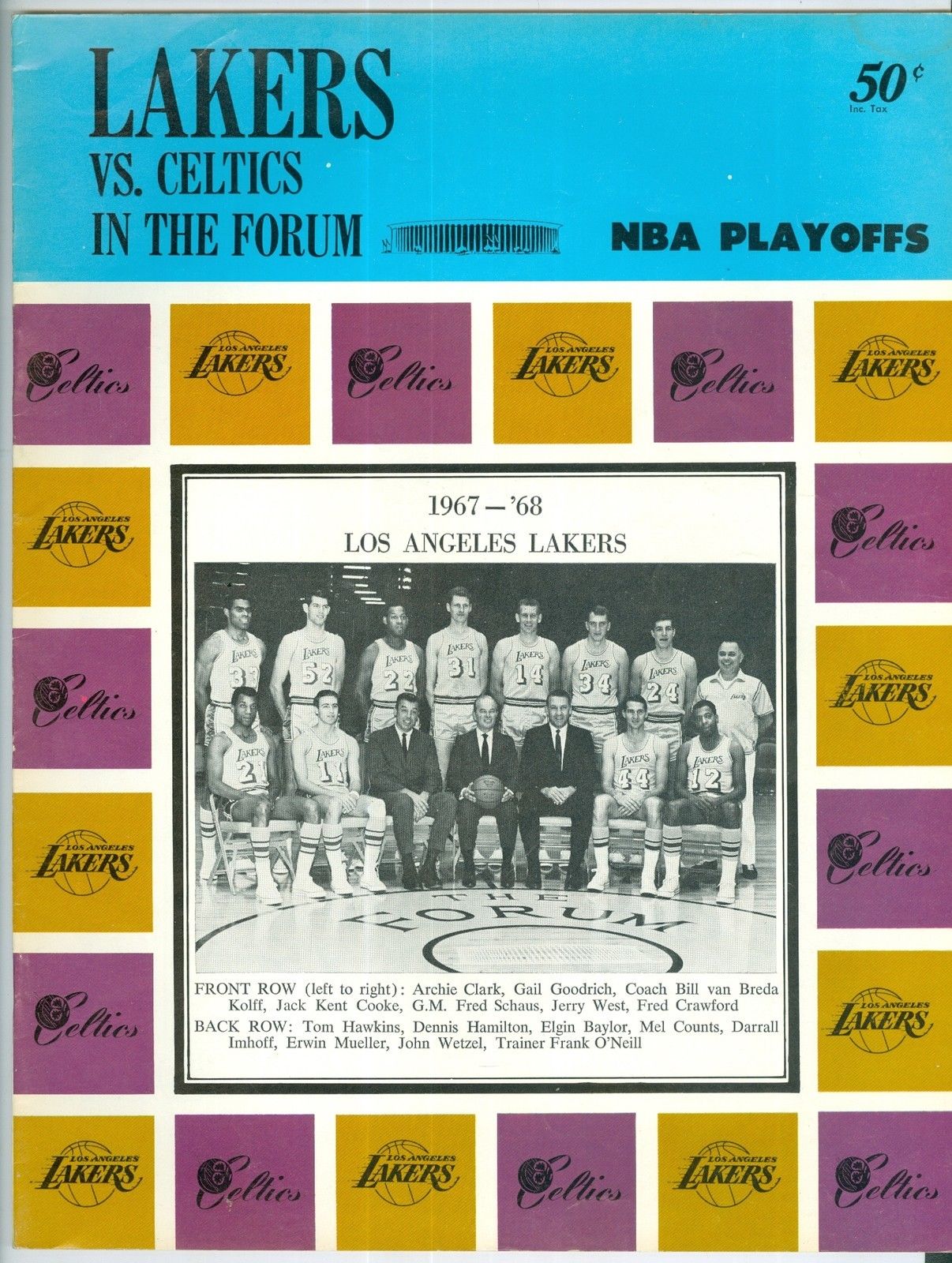 NBA Program: Los Angeles Lakers (1967-68)