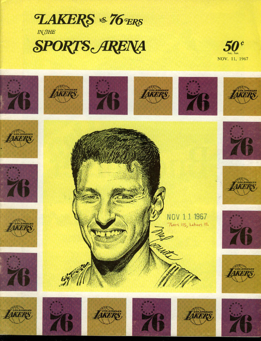 NBA Program: Los Angeles Lakers (1967-68)