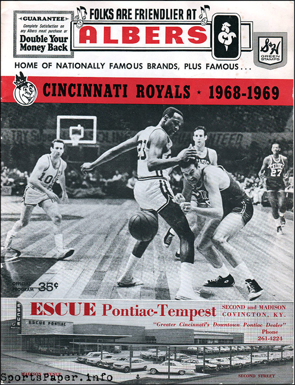 NBA Program: Cincinnati Royals (1968-69) | SportsPaper.info