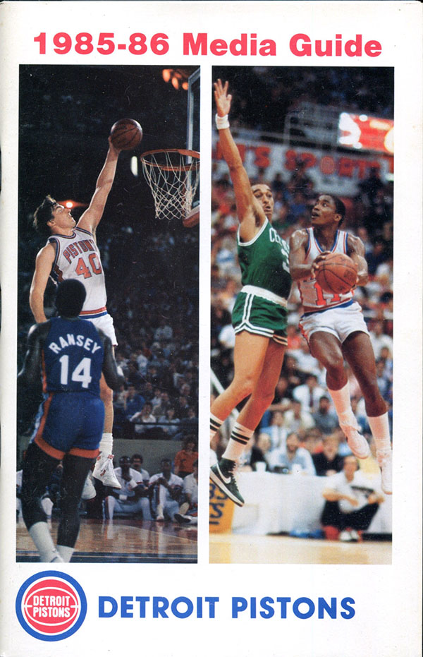 NBA Media Guide: Detroit Pistons (1985-86)