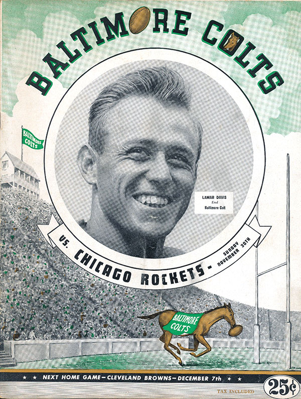 AAFC Program: Baltimore Colts vs. Chicago Rockets (November 30, 1947)