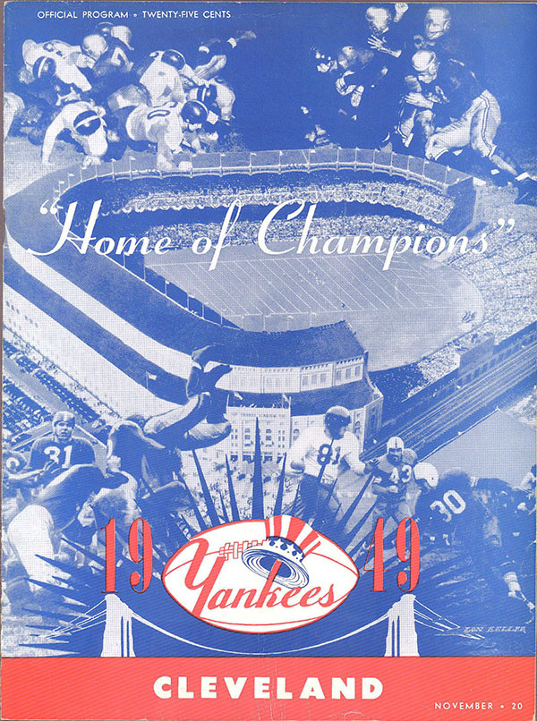 AAFC Program: Brooklyn-New York Yankees vs. Cleveland Browns (November 20, 1949)