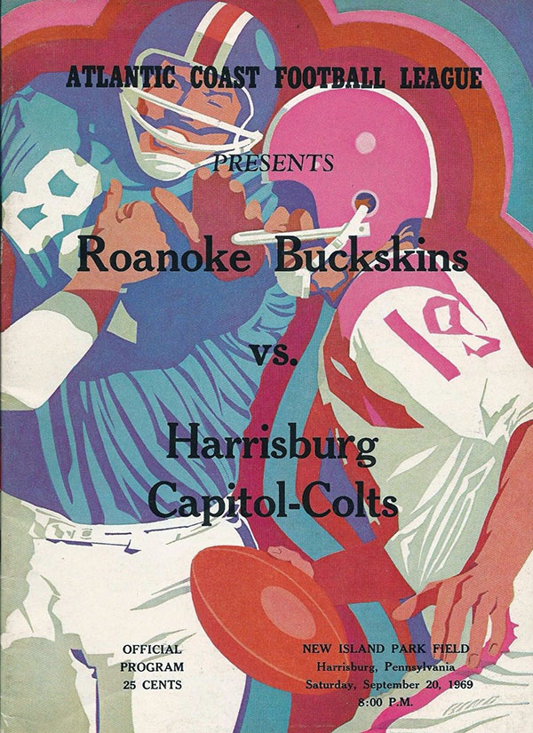 ACFL Game Program: Harrisburg Capitol Colts vs. Roanoke Buckskins (September 20, 1969)