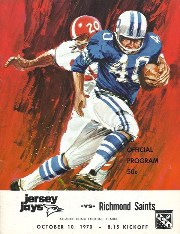 ACFL Game Program: Jersey Jays vs. Richmond Saints (October 10, 1970)