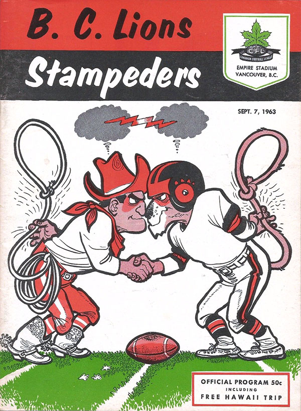 CFL Program: BC Lions vs. Calgary Stampeders (September 7, 1963)