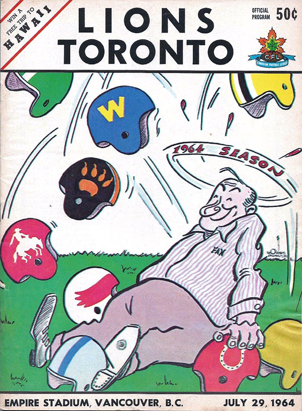 CFL Program: BC Lions vs. Toronto Argonauts (July 29, 1964)