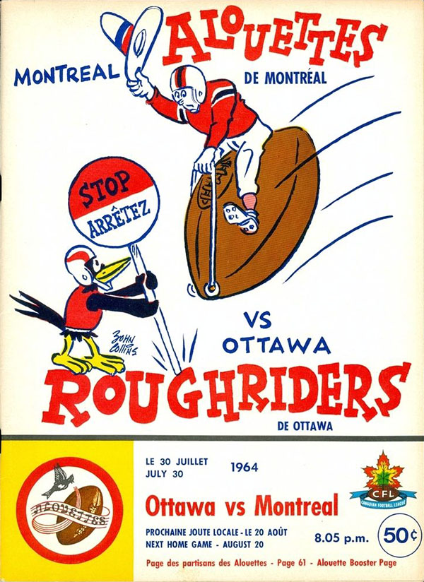 CFL Program: Montreal Alouettes vs. Ottawa Rough Riders (July 30, 1964)