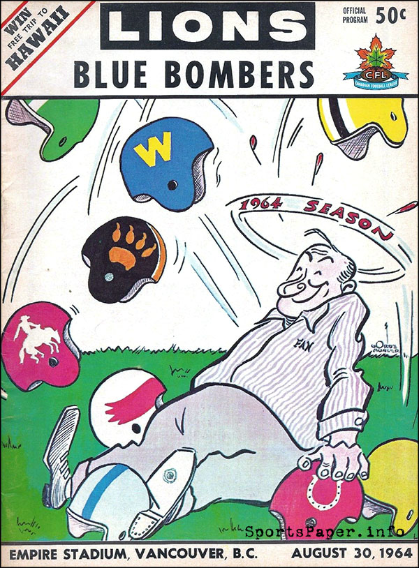 CFL Program: BC Lions vs. Winnipeg Blue Bombers (August 30, 1964)