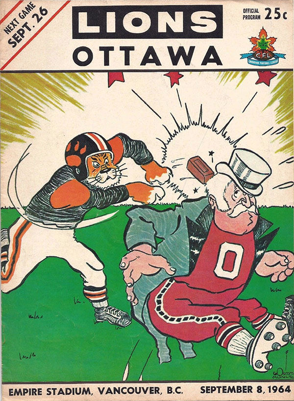 CFL Program: BC Lions vs. Ottawa Rough Riders (September 8, 1964)