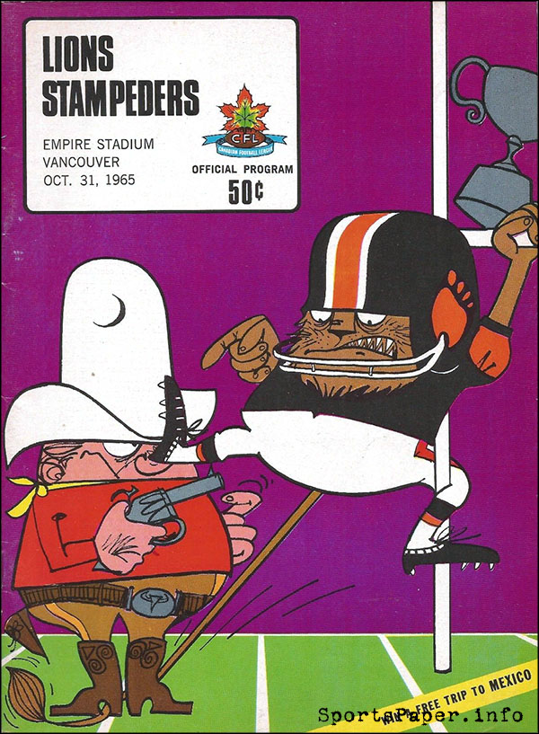 CFL Program: BC Lions vs. Calgary Stampeders (October 31, 1965)