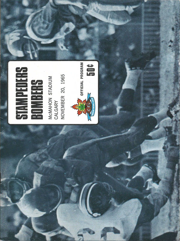 CFL Program: Calgary Stampeders vs. Winnipeg Blue Bombers (November 20, 1965)