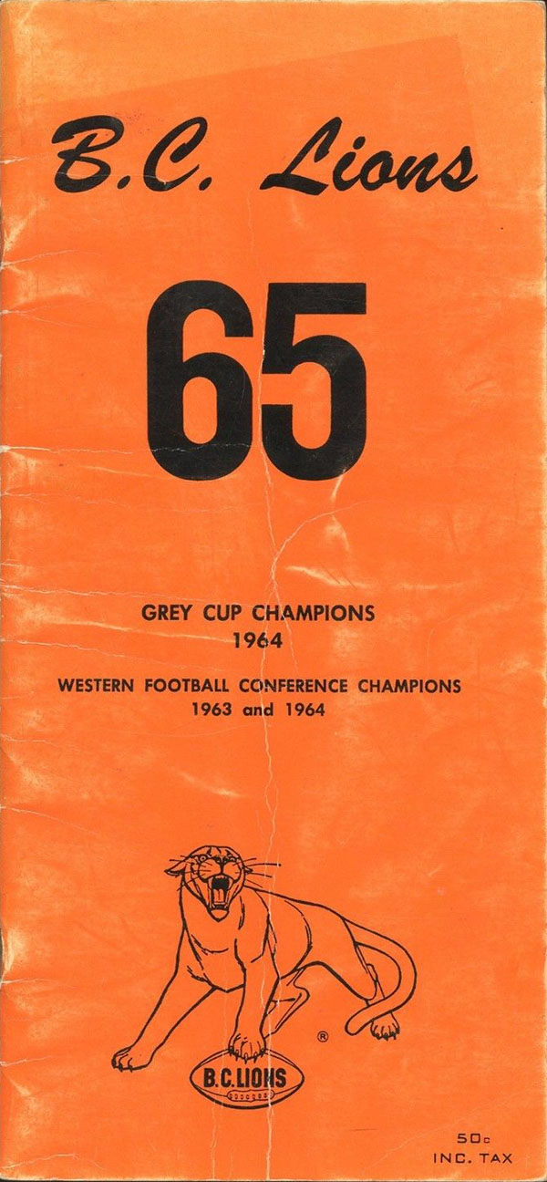 CFL Media Guide: BC Lions (1965)