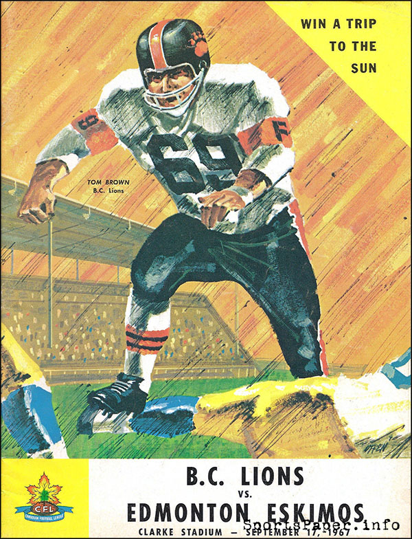 CFL Program: Edmonton Eskimos vs. BC Lions (September 17, 1967)