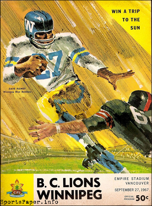 CFL Program: BC Lions vs. Winnipeg Blue Bombers (September 27, 1967)