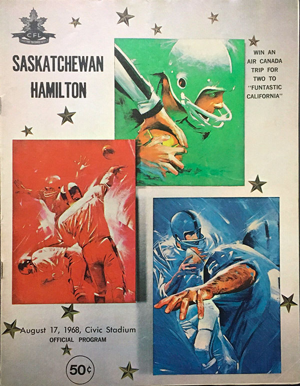 CFL Program: Hamilton Tiger-Cats vs. Saskatchewan Roughriders (August 17, 1968)