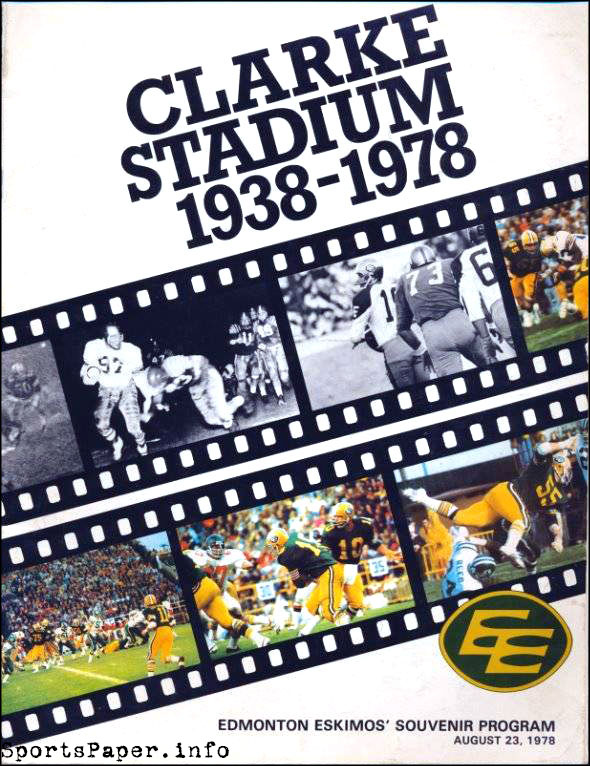 CFL Program: Edmonton Eskimos vs. Winnipeg Blue Bombers (August 23, 1978)