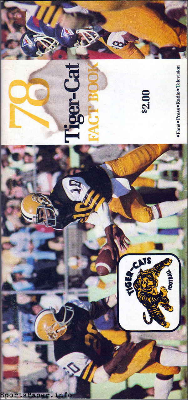 CFL Media Guide: Hamilton Tiger-Cats (1978)