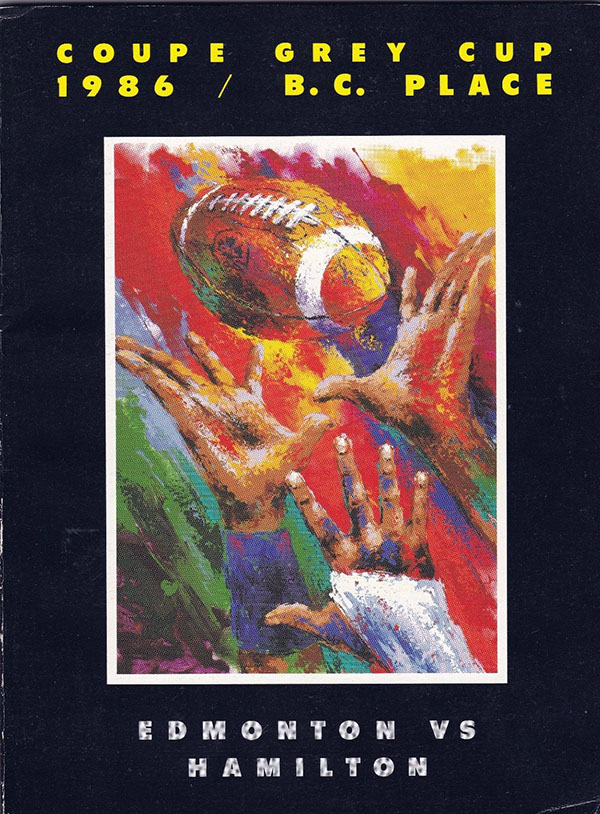 CFL Program: Hamilton Tiger-Cats vs. Edmonton Eskimos (November 25, 1986)