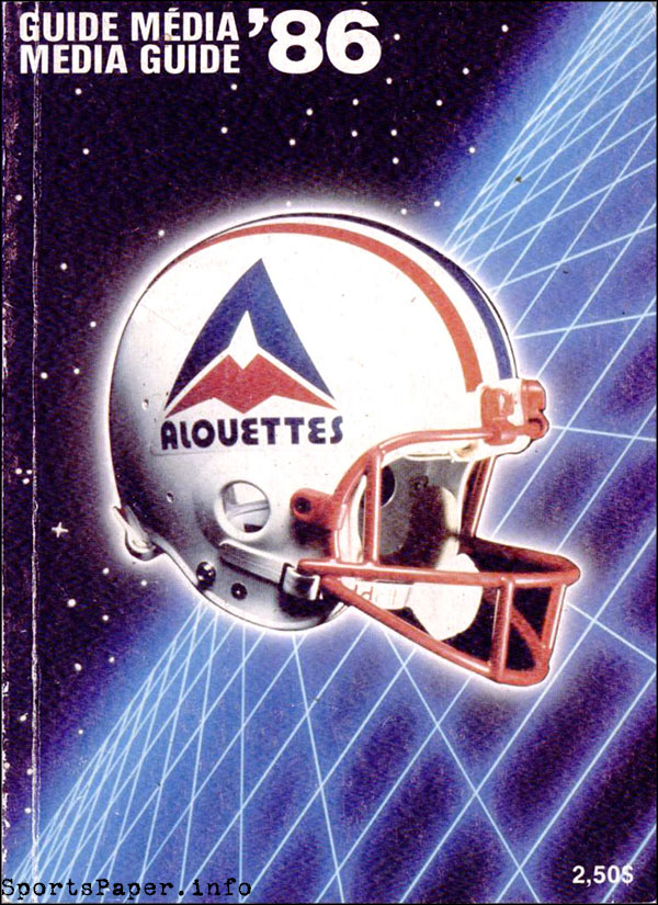 CFL Media Guide: Montreal Alouettes (1986)