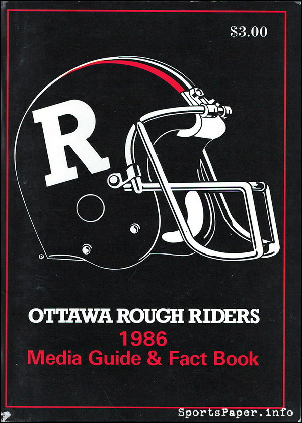 CFL Media Guide: Ottawa Rough Riders (1986)