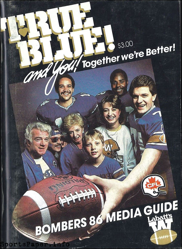 CFL Media Guide: Winnipeg Blue Bombers (1986)