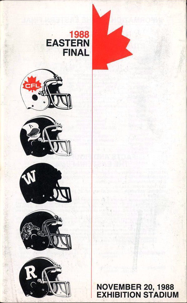 CFL Program: Toronto Argonauts vs. Winnipeg Blue Bombers (November 20, 1988)