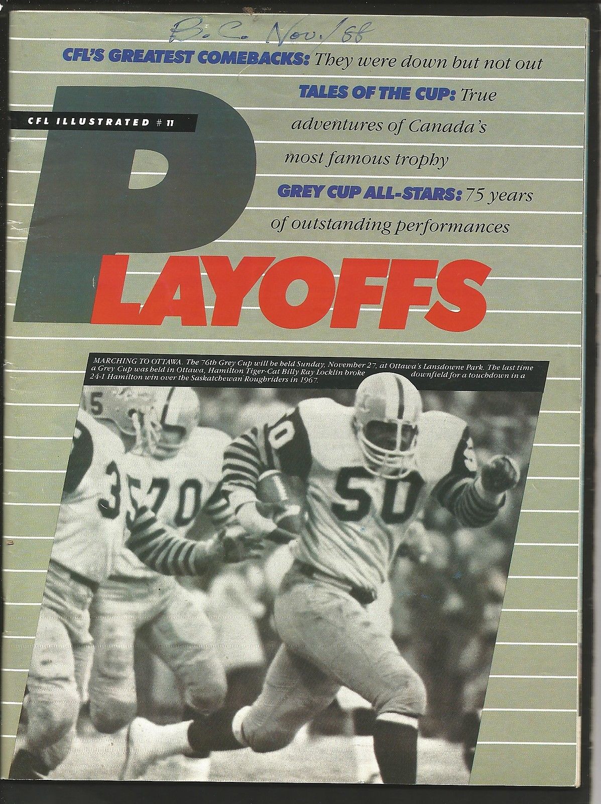 CFL Program: 1988 CFL Illustrated (Playoffs)