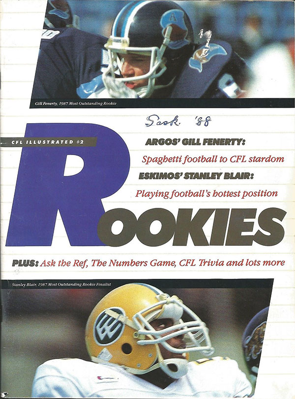 CFL Program: 1988 CFL Illustrated (Rookies)