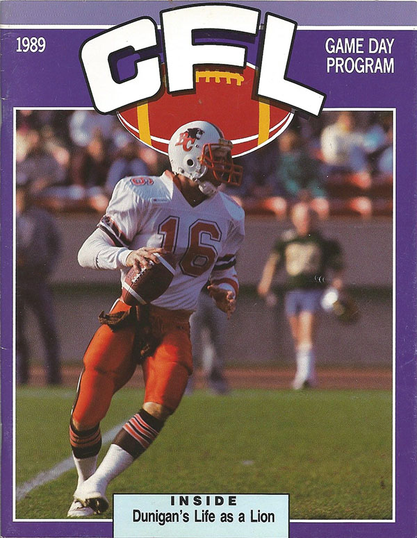 CFL Program: 1989 CFL Illustrated (BC Lions)