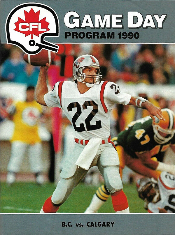 CFL Program: Calgary Stampeders vs. BC Lions (October 14, 1990)