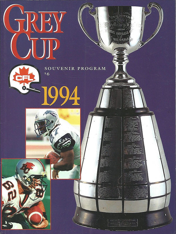 CFL Program: BC Lions vs. Baltimore CFLers (November 25, 1994)