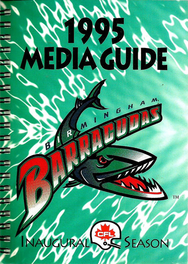 CFL Media Guide: Birmingham Barracudas (1995)