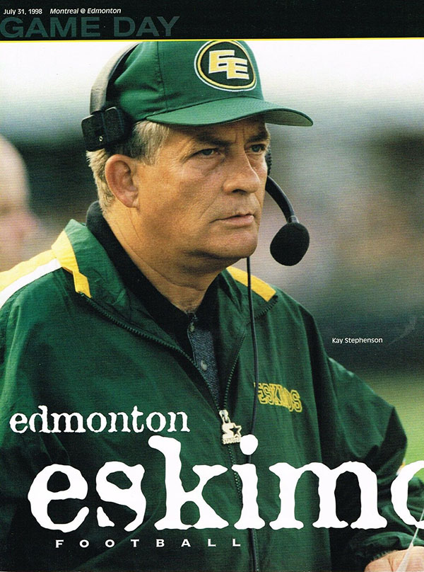 CFL Program: Edmonton Eskimos vs. Montreal Alouettes (July 31, 1998 ...