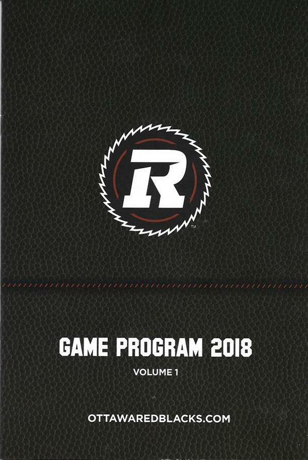 CFL Program: 2018 Ottawa Redblacks