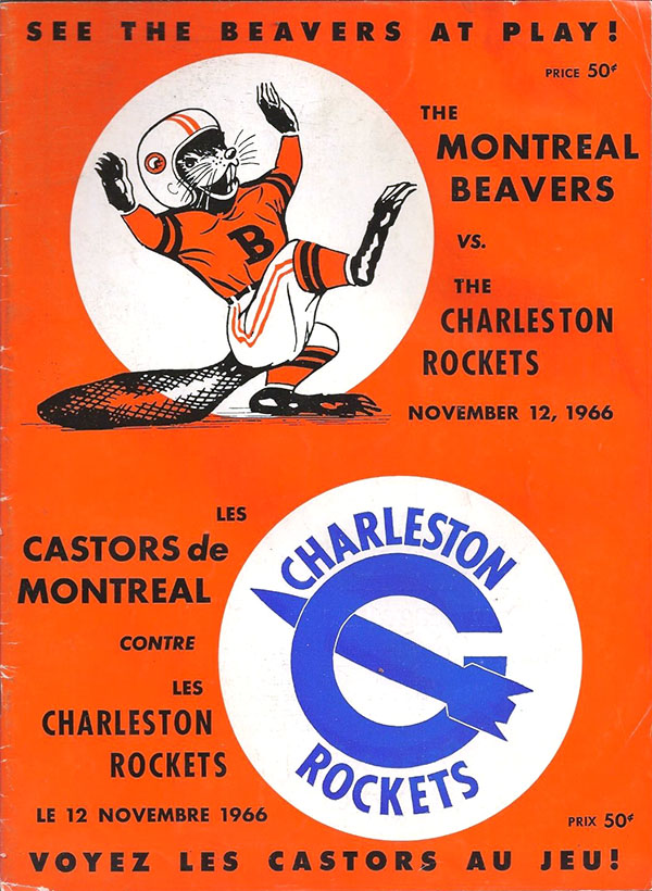 CoFL Game Program: Montreal Beavers vs. Charleston Rockets (November 12, 1966)