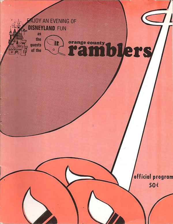 CoFL Game Program: Orange County Ramblers vs. Spokane Shockers (September 8, 1968)