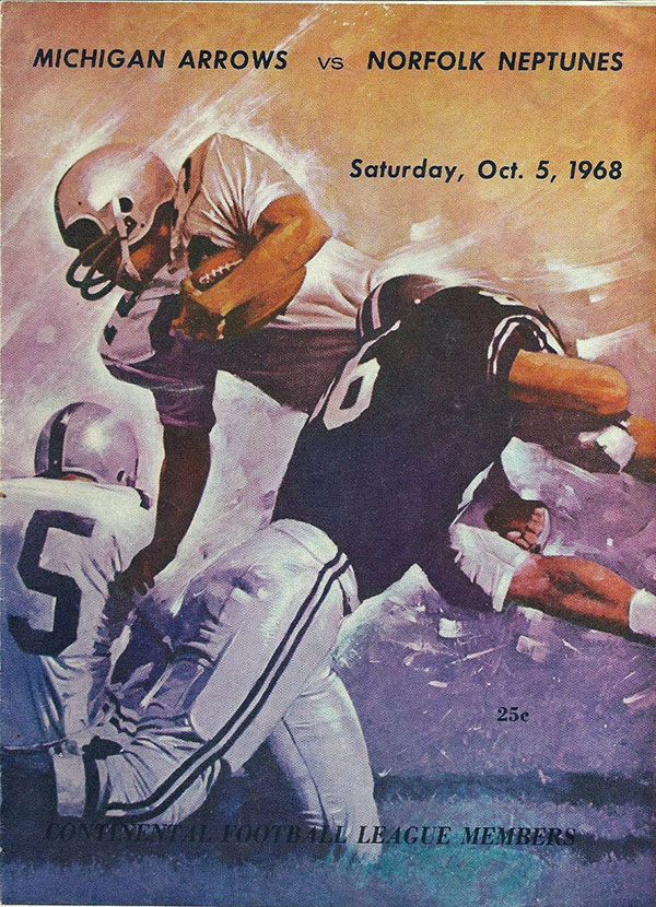 CoFL Game Program: Michigan Arrows vs. Norfolk Neptunes (October 5, 1968)