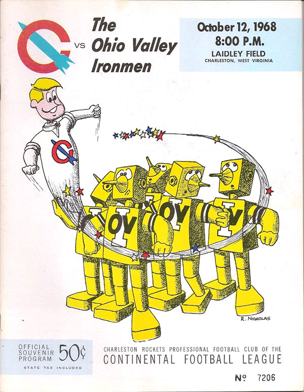 CoFL Game Program: Charleston Rockets vs. Ohio Valley Ironmen (October 12, 1968)