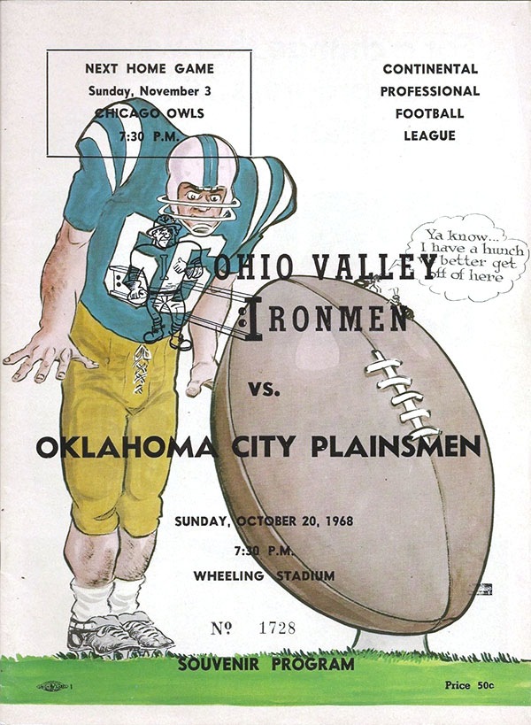 CoFL Game Program: Ohio Valley Ironmen vs. Oklahoma City Plainsmen (October 20, 1968)