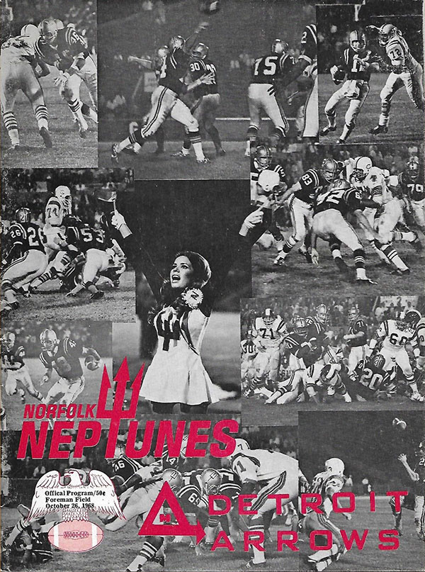 CoFL Game Program: Michigan Arrows vs. Norfolk Neptunes (October 26, 1968)