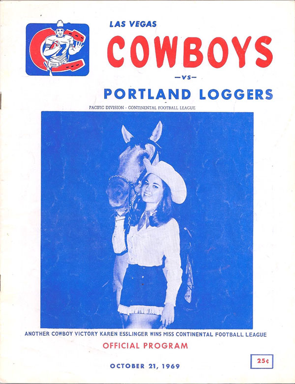 CoFL Game Program: Las Vegas Cowboys vs. Portland Loggers (October 21, 1969)